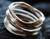 Silver Ring Unique Loop Design, sterling silver, handmade, arty design, funky, trendy ring, contemporary, alternative wedding ring