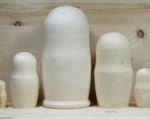 Blank  nesting dolls unpainted  paint your own matryoshka large set of 5