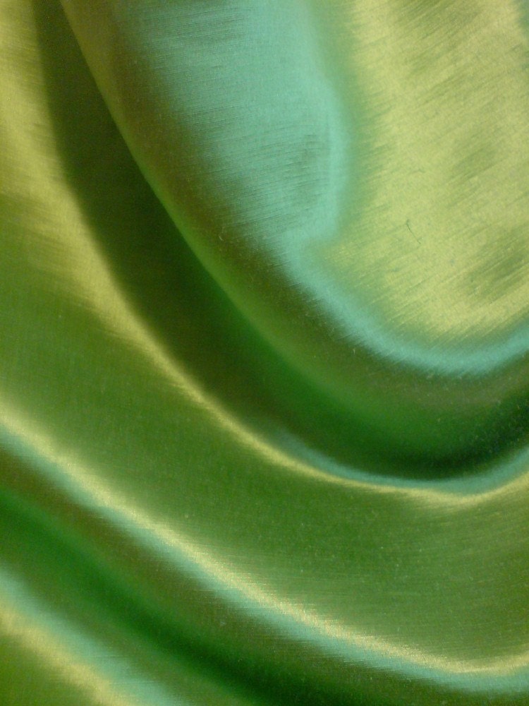 Hemp Silk Organic Cotton Fabric Leafy Green Satin By The Yard