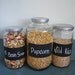 3 Large Glass Jars with Chalk Label for Kitchen Country Living Decor Storage Summer Organizing Shabby Chic