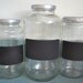 3 Large Glass Jars with Chalk Label for Kitchen Country Living Decor Storage Summer Organizing Shabby Chic