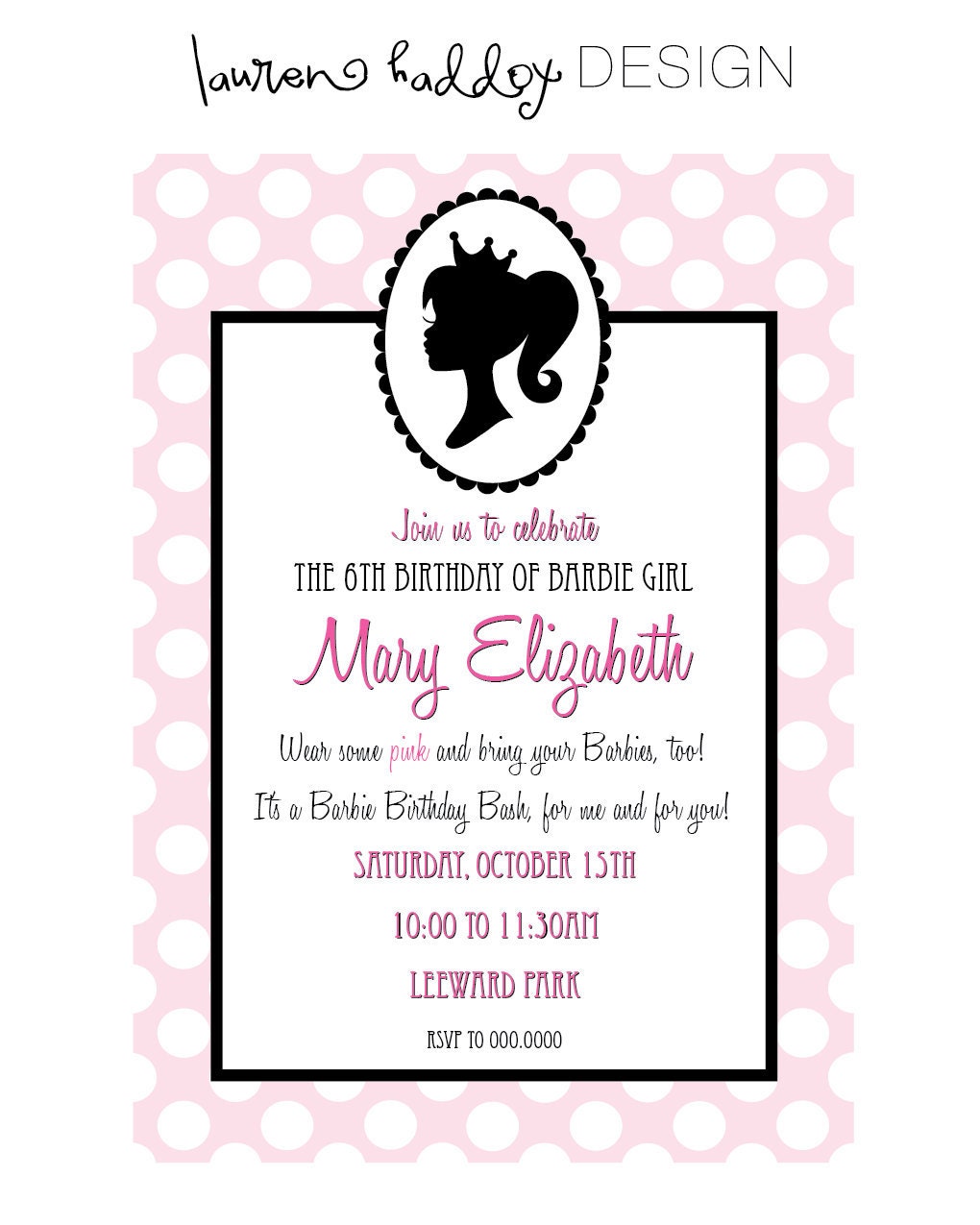 DIY, Barbie Birthday Invitation Il_570xn