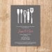 Printable/DIY - Modern Cooking Utensils Bridal Shower Invitation (Charcoal and Pink)
