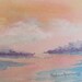 Sale Original Pink Sunset, Barbara Rosenzweig, Etsy, Watercolor Landscape Painting Art, Misty Surreal Fantasy