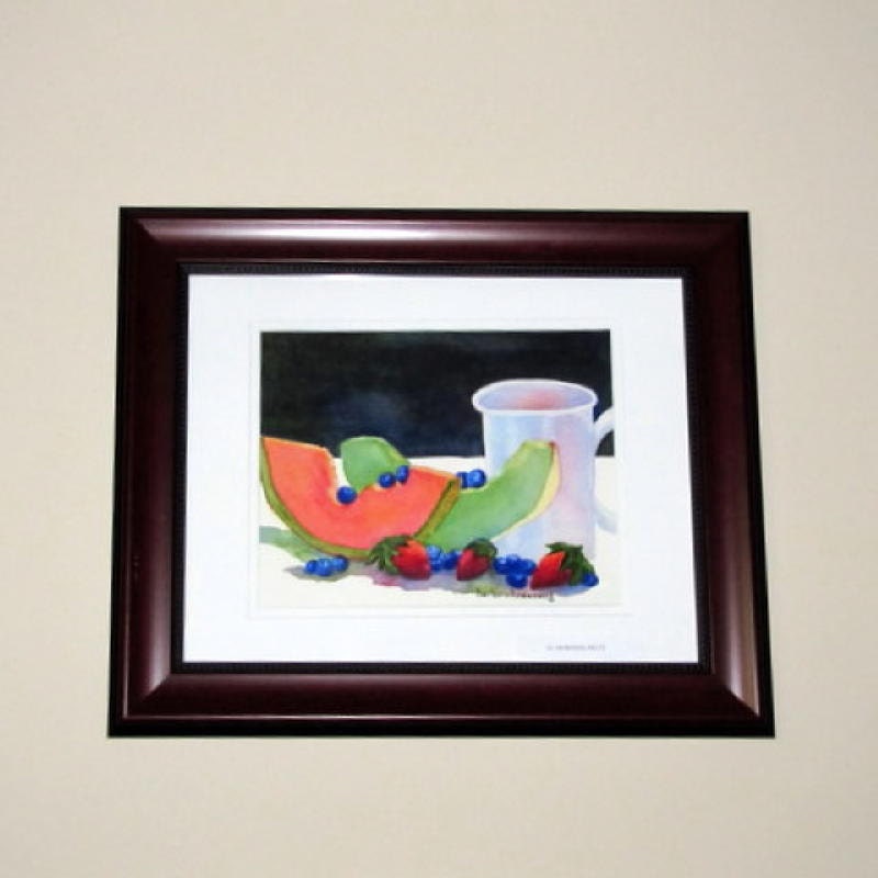 Original Painting, Barbara Rosenzweig, Etsy, Colorful Fruit Morning Coffee Still Life Kitchen Gift for Her