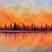 Fire Sky Sunset, Barbara Rosenzweig, Art Print, Etsy, Reproduction of Original Watercolor Painting