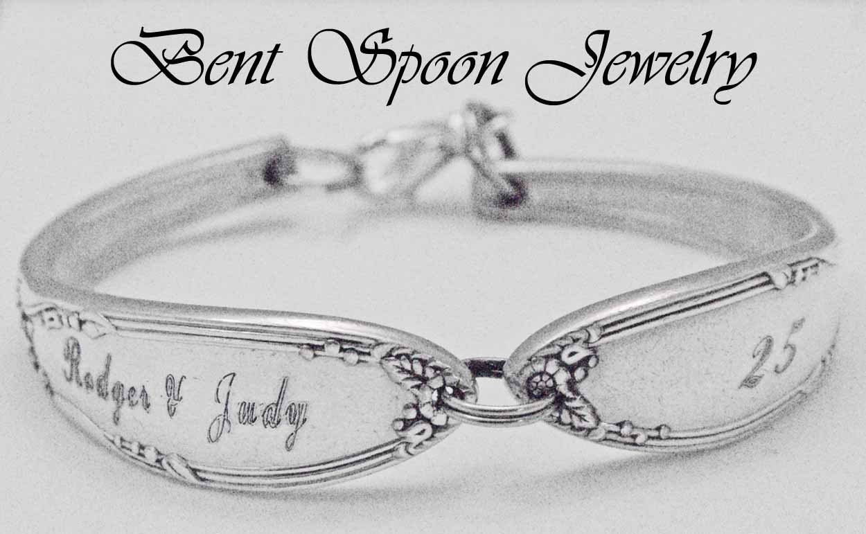Personalized Spoon Bracelet, Custom Engraved for Wedding - Bridal - Anniversary,  Spoon Bracelet.. Silverware Jewelry  Custom Personalized