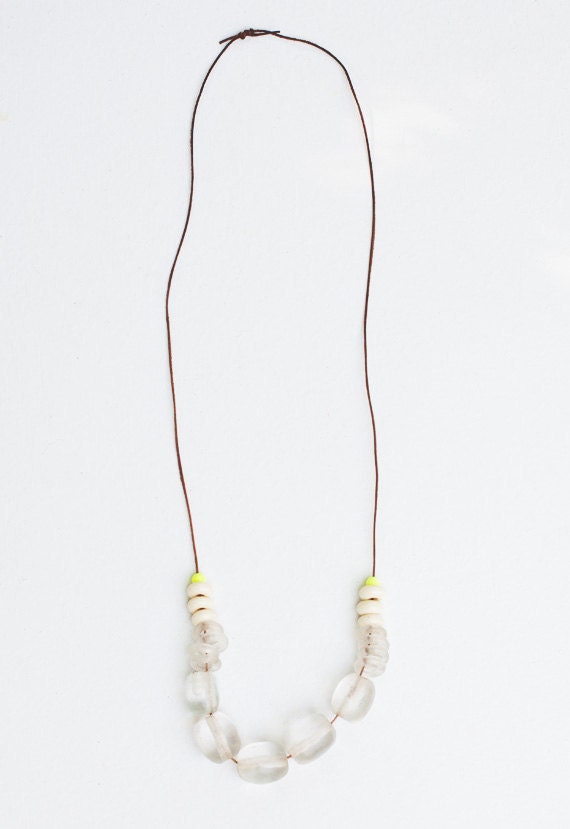 Glass & Leather Necklace