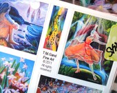 Handcut Sticker sheet of whimsical and dreamy figures