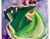 8x10in Mexican Dancer orig. art print by T.M.Gand: Dancing in the Storm