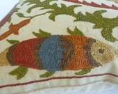 Beautiful silk handmade bukhara fish pond   flowers pattern Suzani Pillow Cover embroidered pillowslip 20"x20" inch - SunSilkFlowers