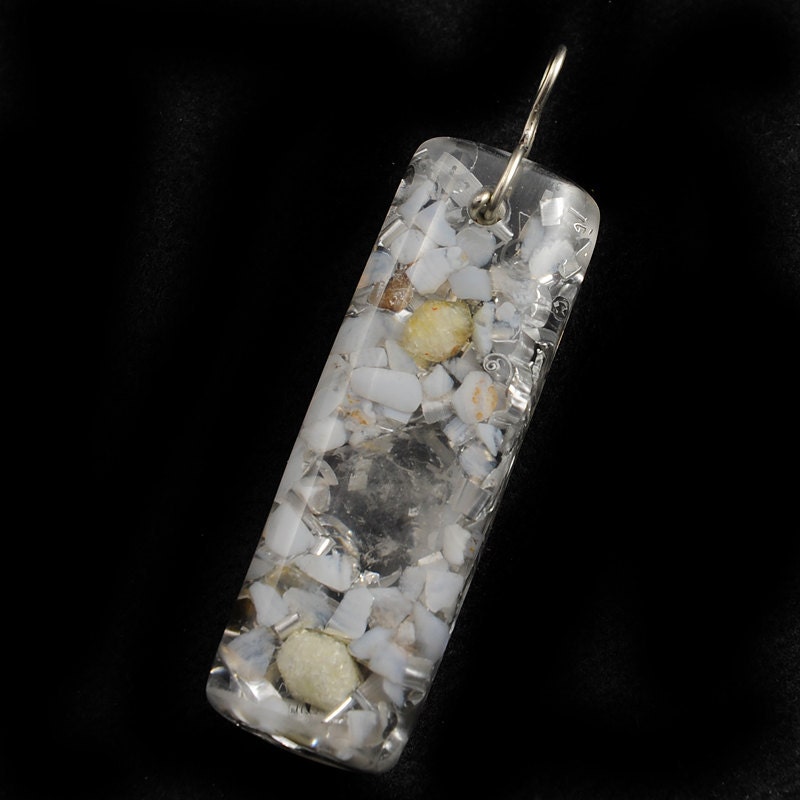 Orgonite Style Pendant .. Tibetan Crystal .. with Blue Lace Agate & Rhodizite .. Orgone Positive Energy Generator .... Very Calming (49)