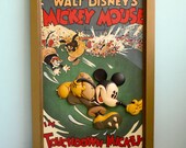 BIG 3D Canvas and Rubber Touchdown Mickey Wood frame