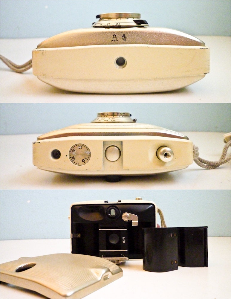 Reserved for Ken - Vintage Lomo Film Camera Penti II 60s working gold and white