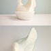 Vintage Milk Glass Chicken Hen on Nest Bowl Basket