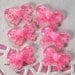 6Pcs Pink Confetti Heart Bow Cabochons - 21x15mm