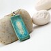 Ceramic Pendant with Recycled Glass - Slim Drop Necklace in Cottage Breeze - FREE SHIPPING
