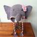 Custom Crochet Elephant Hat with Flower or Tuft, Earflaps, and Braids ((YOU CHOOSE SIZE Newborn-Adult))