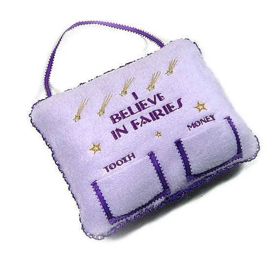 Tooth Fairy pillow, girls lavender