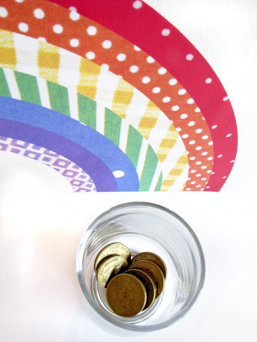 restickable rainbow decal - reuseable, adhesive fabric wall sticker