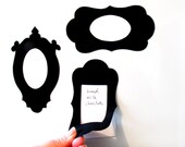 mini picture frame magnets - set of 3 - black fabric