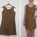 brown floral print dress - vintage
