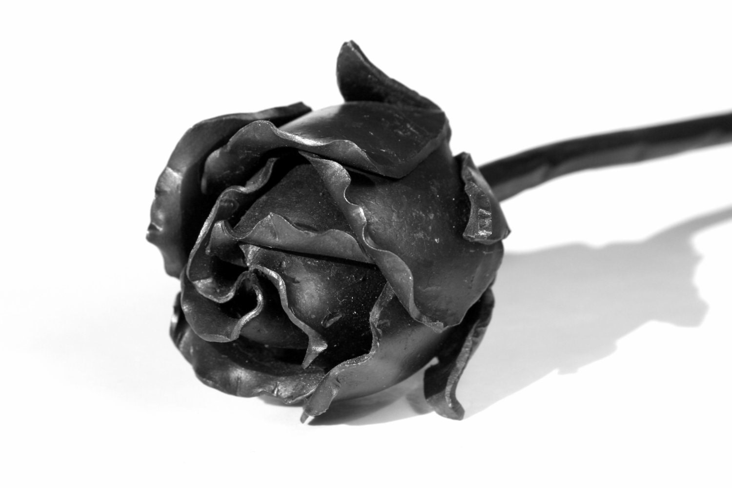 Mothers Day Metal FOREVER ROSE BUD Handmade Forged Iron Flower Steel 6th Wedding Anniversary Gift