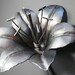 6th Wedding Anniversary Gift Forged Iron TIGER LILY Handmade Metal Steel Flower