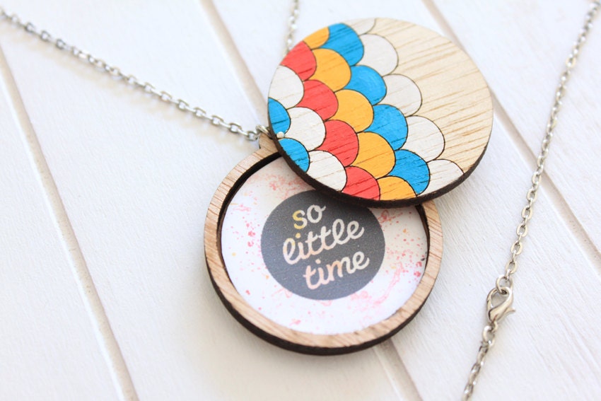 Wooden Photo Locket - Circles
