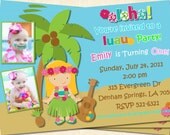 Hawaiian Luau Party Custom Birthday Invitation, Photo Invitation, DIGITAL, Printable, Matching Thank You Card, Party Favors Available