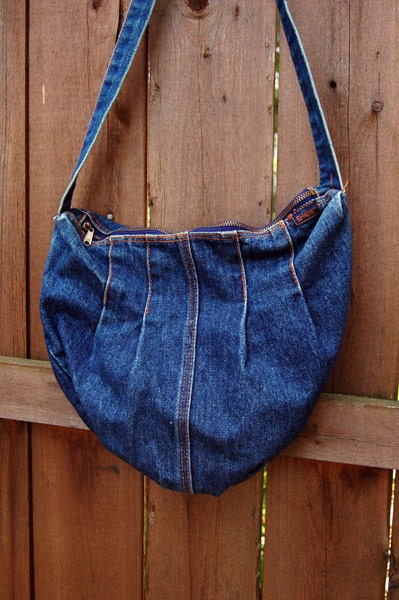 Vintage Denim Hobo Bag by Shane