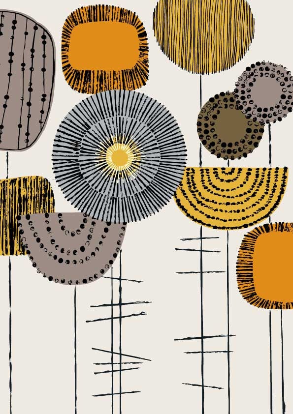 Shape Study Flowers Harvest, limited edition giclee print