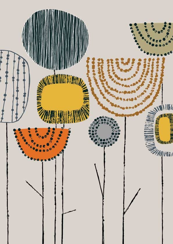 Shape Study Stems Natural, limited edition giclee print