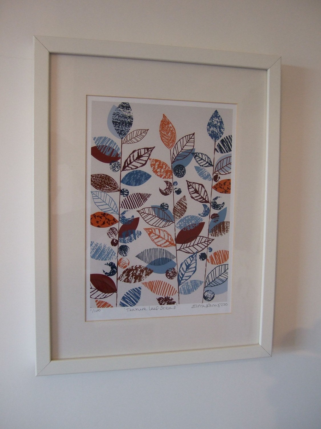 Texture Leaf Stems, limited edition giclee print