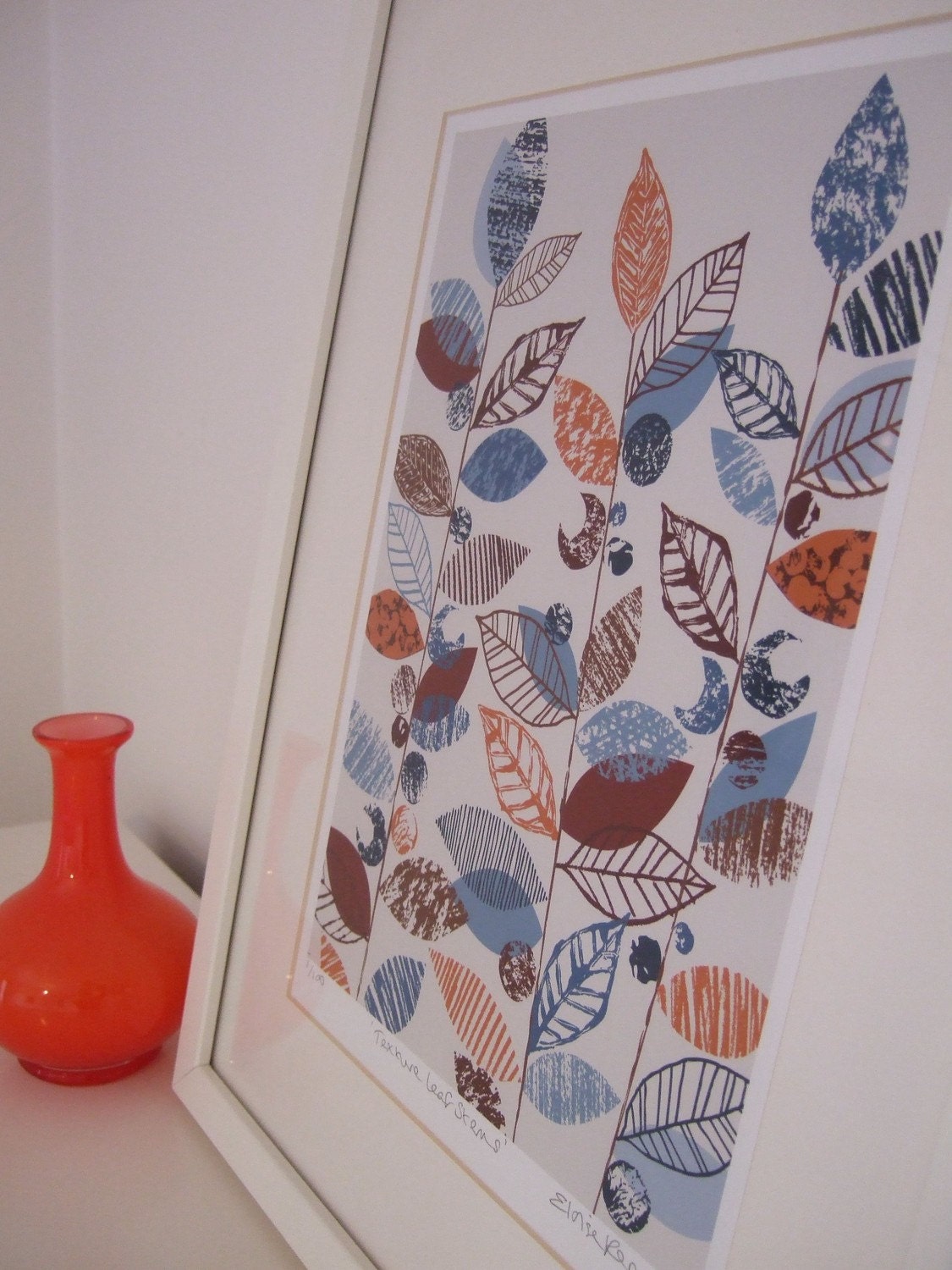 Texture Leaf Stems, limited edition giclee print