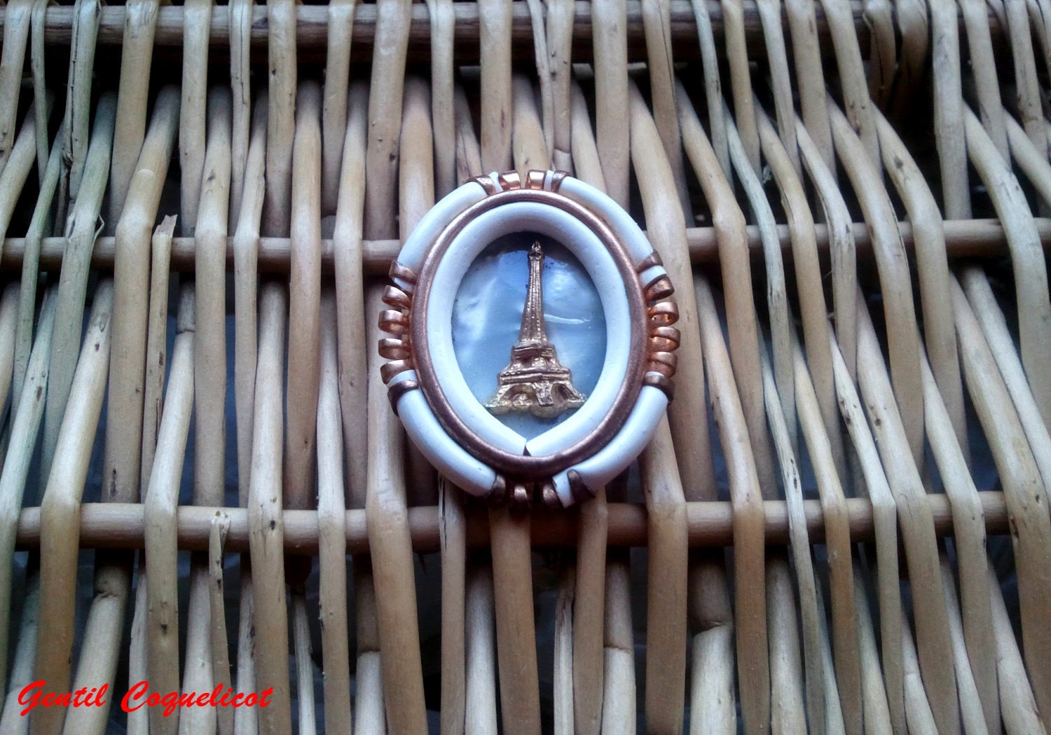 Vintage French brooch with an Eiffel Tower