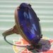 Art Deco Ring- 1930s Blue Open Back Stone