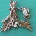 Vintage Rootbeer Rhinestone Demi Parure Brooch Earrings Aurora Borealis Rhinestones 1950s
