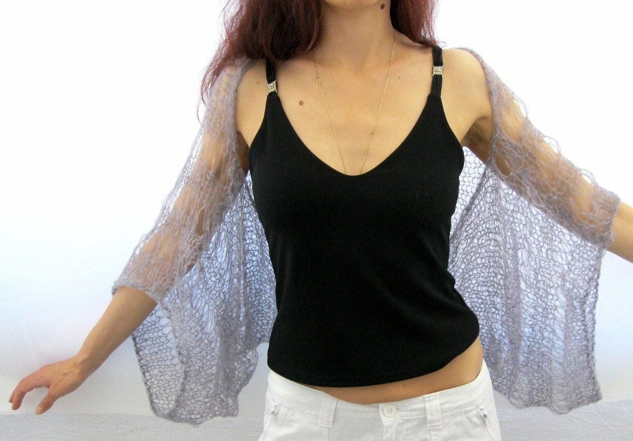 GRAPHITE...Elegant Hand Knitted Summer Shrug