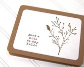 Notecard Set, Bird Silhouette Cards, Woodland Hello, Blank Cards