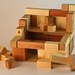 wood block set, 49 piece redwood, cedar and pine, large building set
