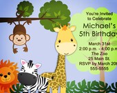 Zoo/Safari Birthday Invitation for Boys or Girls (Printable Digital file) Il_170x135