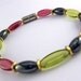 8in Peridot and Amethyst Glass Beaded Magnetic Therapy Bracelet FREE SIZING