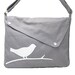 Gray cotton canvas messenger bag / shoulder bag / bird messenger /diaper bag / cross body bag