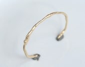 18k gold cuff with fused organic texture