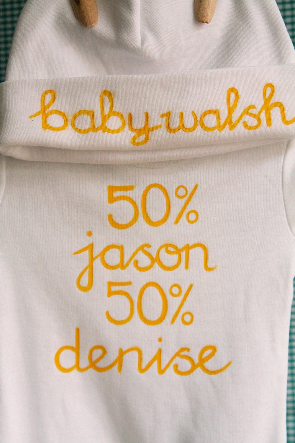 Handpainted Baby Hat & Bodysuit Set - Customised Names and Colours