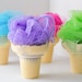 Soap on a Rope - Ice Cream Soap with shower poof puff - cute soap - Cotton Candy, Cupcake or Lime Sugar