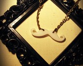 The Small White Mustache Necklace