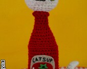 Kitty Catsup - (Ready to ship) crocheted amigurumi condiment cat