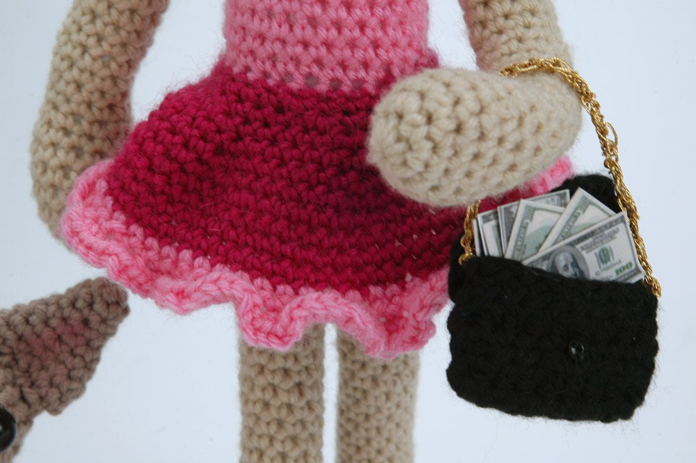 Cairo Sheraton, the So-So Socialite - (Ready to ship) "antigurumi" amigurumi crocheted doll (MATURE content)